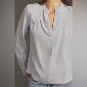Anthropologie Chloth And Stone Henley Sleeve Blouse, M